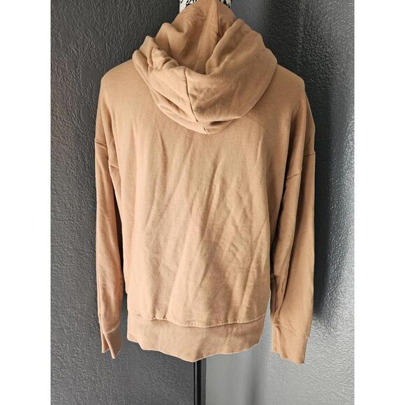 Womens Time And Tru Hooded Sweatshirt Full Zip Up Size Large 12-14 Beige Pockets - Picture 8 of 10